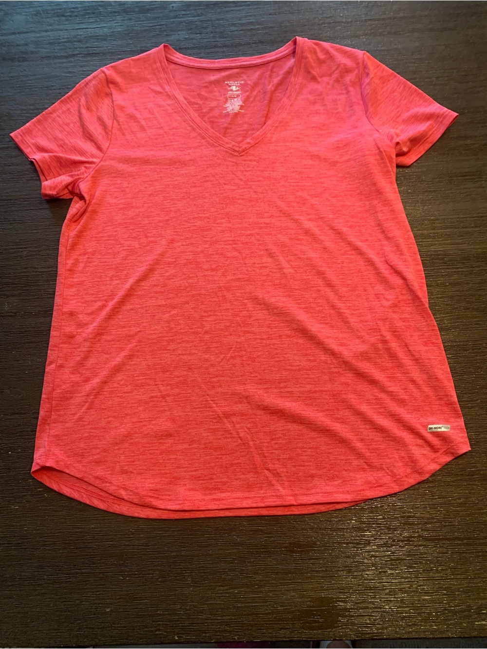 Athletic Works Heathered Coral V-Neck Short Sleeve Tee